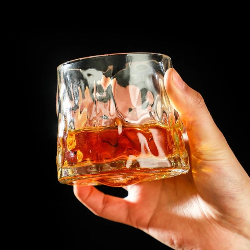 Whiskey Glass with hardwood coaster