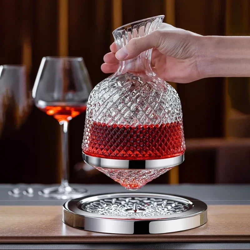 Rotating Crystal Whiskey Decanter
