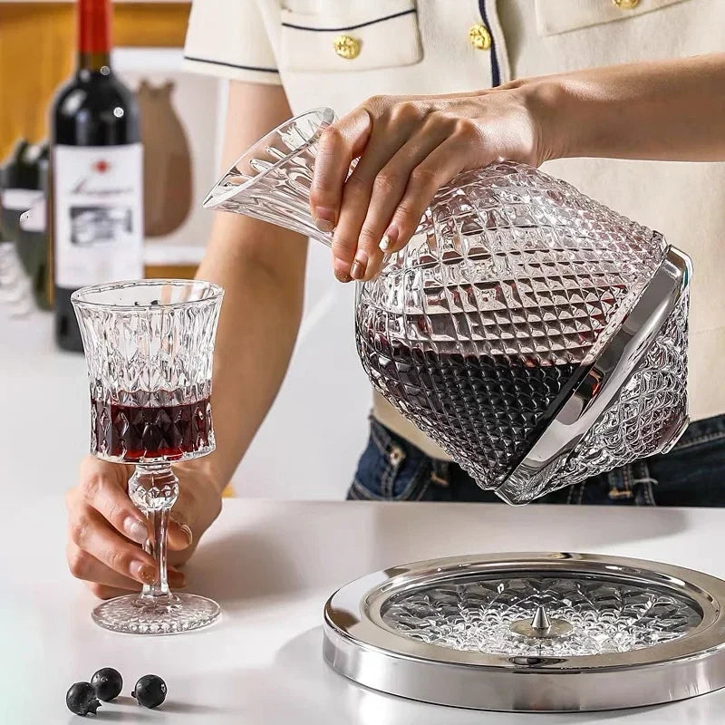 Rotating Crystal Whiskey Decanter