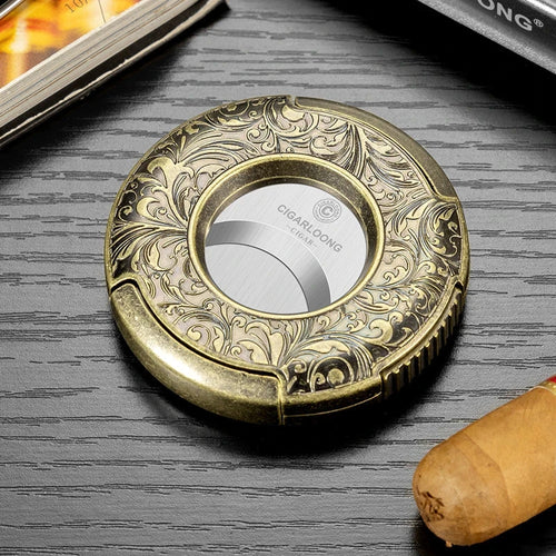 Engraved Bronze Cigar Guillotine