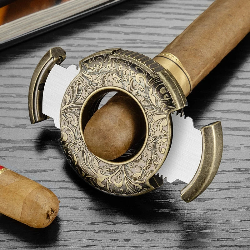 Engraved Bronze Cigar Guillotine