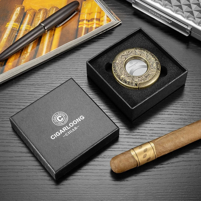 Engraved Bronze Cigar Guillotine